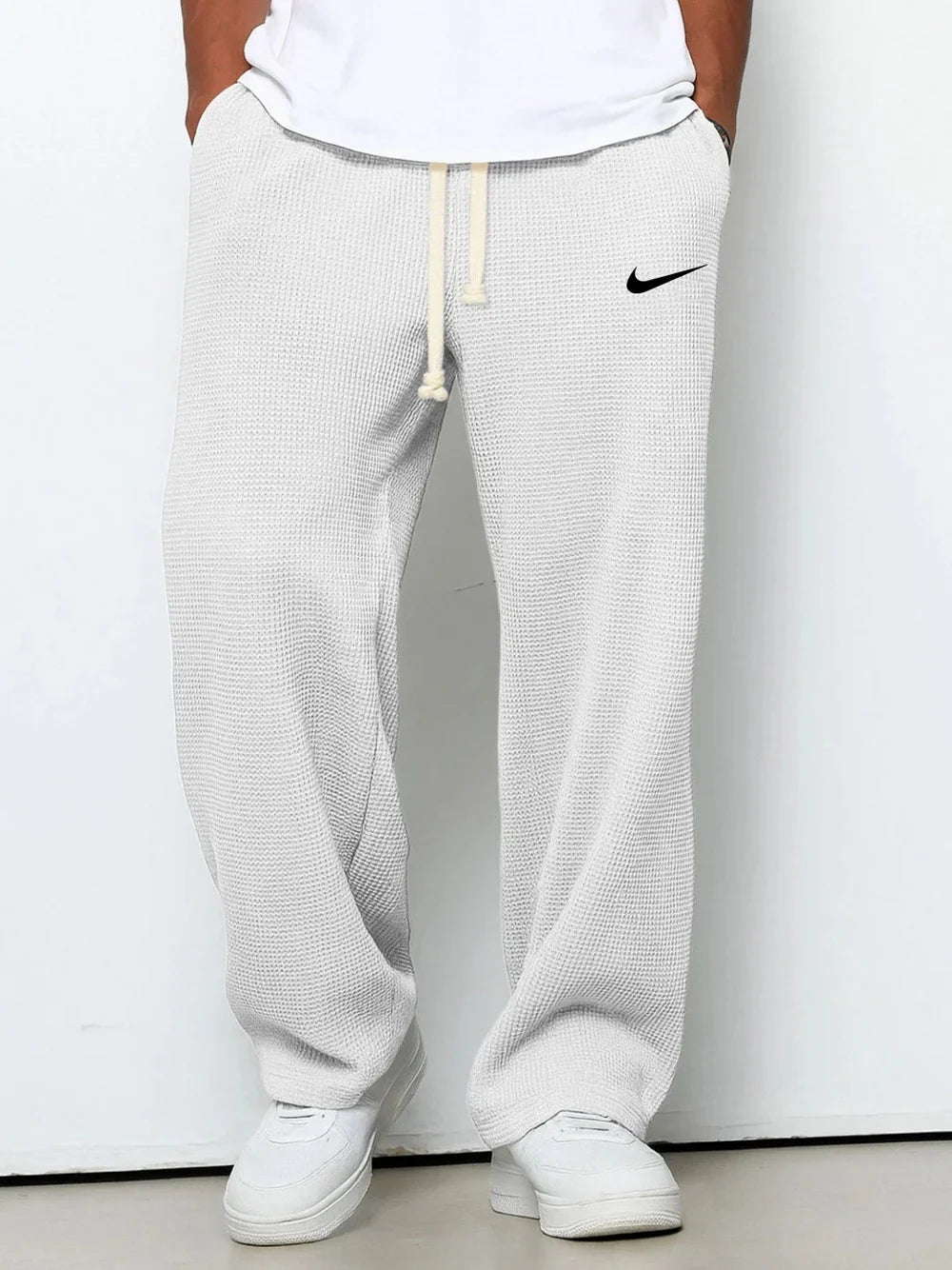 Pantalon Décontracté à Texture Gaufrée