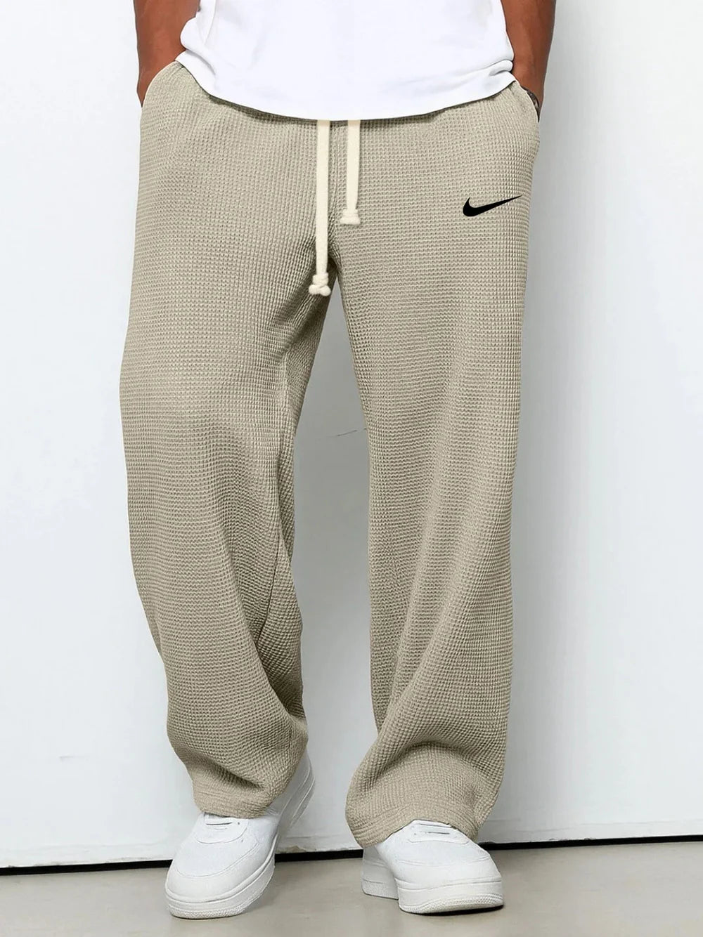 Pantalon Décontracté à Texture Gaufrée
