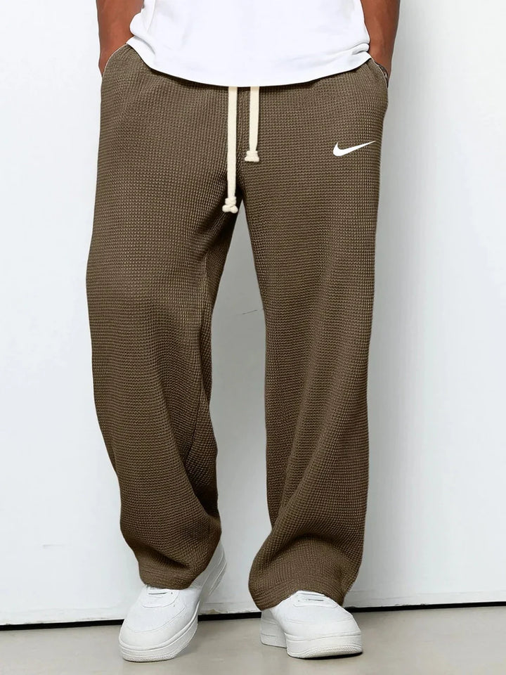 Pantalon Décontracté à Texture Gaufrée